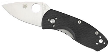 Picture of Spyderco Ambitious G-10, 2.31" Folding Knife, Drop Point, Plain Edge, 8Cr13MoV/Satin, Black G10, Circle Thumb Hole/Pocket Clip C148GP