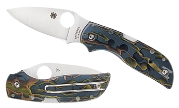 Picture of Spyderco Chaparral Raffir Noble 2.80" Folding Plain Satin CTS XHP Steel Blade/Smoke Colored Acrylic/Brass & Copper Mesh Handle Includes Pocket Clip C152RNP