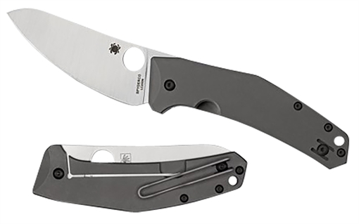 Picture of Spyderco SpydieChef Salt 3.32" Folding Plain LC200N Blade Satin Titanium Handle Includes Pocket Clip C211TIP