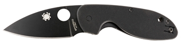 Picture of Spyderco Efficient, 3" Folding Knife, 8Cr13MoV, Plain, Drop Point, Black Blade, Circle Thumb Hole/Pocket Clip, Blk G10 C216GPBBK