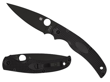 Picture of Spyderco Native Chief Lightweight 4.02" Folding Plain Black DLC CTS BD1N SS Blade/Black Textured FRN Handle Includes Pocket Clip C244PBBK