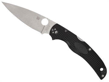 Picture of Spyderco Native Chief Lightweight 4.02" Folding Plain Stonewashed CTS BD1N SS Blade/Black Textured FRN Handle Includes Pocket Clip C244PBK