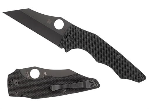 Picture of Spyderco YoJumbo 3.98" Folding Wharncliffe Plain Black DLC CPM S30V SS Blade/Black Textured G10 Handle Includes Pocket Clip C253GPBBK