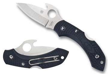 Picture of Spyderco Dragonfly 2 2.28" Folding Drop Point Plain VG-10 SS Blade Gray Bi-Directional Texturing FRN Handle Includes Pocket Clip C28PGYW2