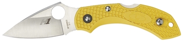 Picture of Spyderco Dragonfly 2 Salt 2.25" Folding Clip Point Serrated H1 Steel Blade Yellow Bi-Directional Texturing FRN Handle Includes Pocket Clip C28SYL2