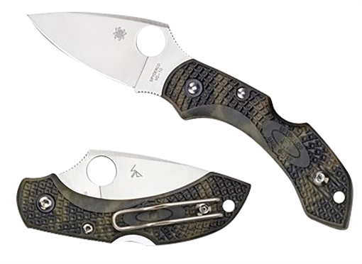 Picture of Spyderco Dragonfly 2 2.30" Folding Plain Satin VG-10 SS Blade/Zome Green Textured FRN Handle Includes Pocket Clip C28ZFPGR2