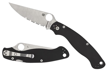 Picture of Spyderco Military 2 4" Folding Plain Stonewashed CPM S30V SS Blade/Black Textured G10 Handle Includes Pocket Clip C36GP2