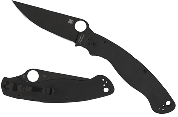 Picture of Spyderco Military 2 4" Folding Plain Black DLC CPM S30V SS Blade/ Black Textured G10 Handle Includes Pocket Clip C36GPBK2