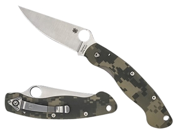 Picture of Spyderco Military 4" Folding Clip Point Plain Stonewashed CPM S30V SS Blade/ Digital Camo G10 Handle Includes Pocket Clip C36GPCMO