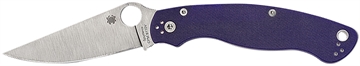Picture of Spyderco Military 2, Folding Knife, Silver, Plain Edge, Blue G10 Handle, 4" Blade, Satin Finish, CPM-S110V Steel C36GPDBL2