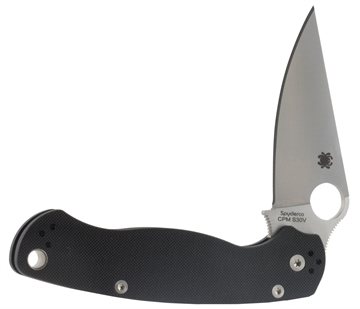 Picture of Spyderco Para Military 2 3.42" Folding Drop Point Plain CPM S45VN SS Blade Black G10 Handle Includes Pocket Clip C81GP2