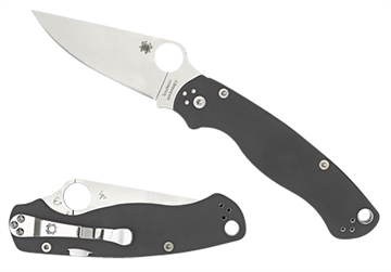 Picture of Spyderco Para Military 2 3.47" Folding Plain Satin Maxamet Steel Blade/Dark Gray Textured G10 Handle Includes Pocket Clip C81GPDGY2