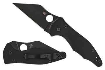 Picture of Spyderco Yojimbo 2 3.20" Folding Wharncliffe Plain Black DLC CPM S30V SS Blade/Black Textured G10 Handle Includes Pocket Clip C85GPBBK2
