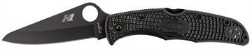 Picture of Spyderco Pacific Salt 2 3.78" Folding Drop Point Plain Black H2 Steel Blade/ Black Textured FRN Handle C91PBBK2