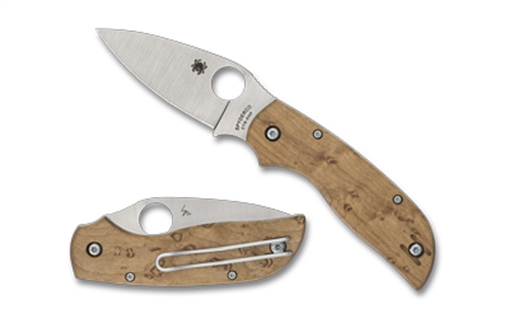 Picture of Spyderco Chaparral SlipIt, Folding Knife, 2.77" Drop Point Blade, CTS XHP Blade Steel, 6.33" Overall Length, SlipIt Lock, Satin Finish, Silver Blade, Maple Handle C152NLWDP