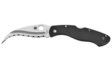 Picture of Spyderco Civilian CLIPIT 4.09" Folding Serrated Satin VG-10 SS Blade/ Black Textured G10 Handle Includes Pocket Clip C12GS