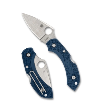 Picture of Spyderco Dragonfly 2, Folding Knife, 2.28" Drop Point Blade, 5.58" Overall Length, CPM SPY27 Blade Steel, Plain Edge, Satin Finish, Silver, Cobalt Blue FRN Handle, Back Lock C28PCBL2