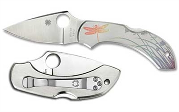 Picture of Spyderco Dragonfly, 2.313" Folding Knife, Plain Edge, Dragonfly Etching, VG-10, Stainless C28PT