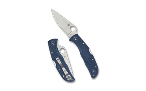 Picture of Spyderco Endela Lightweight, Folding Knife, 3.41" Drop Point Blade, 8.1" Overall Length, CPM SPY27 Blade Steel, Plain Edge, Satin Finish, Silver, Blue FRN Handle, Back Lock C243PCBL