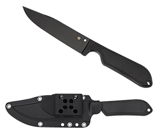 Picture of Spyderco Street Bowie 5.05" Fixed Clip Point Plain Black DLC VG-10 SS Blade/Black Textured FRN Handle Includes Sheath w/G-Clip FB04PBB