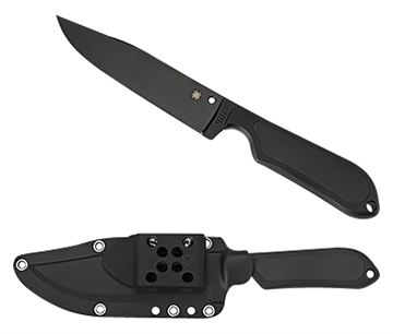 Picture of Spyderco Street Bowie 5.05" Fixed Clip Point Plain Black DLC VG-10 SS Blade/Black Textured FRN Handle Includes Sheath w/G-Clip FB04PBB