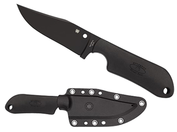 Picture of Spyderco Street Beat 3.51" Fixed Bowie Plain Black DLC VG-10 SS Blade/Black Textured FRN Handle FB15PBBK
