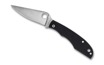 Picture of Spyderco GRASSHOPPER, Folding Knife, 2.3" Drop Point Blade, 12C27 Blade Steel, 5.13" Overall Length, Slipjoint Lock, Satin Finish, Silver Blade, Black G-10 Handle C138GBKP