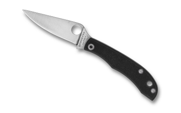 Picture of Spyderco HONEYBEE, Folding Knife, 1.68" Drop Point Blade, 12C27 Blade Steel, 3.72" Overall Length, Slipjoint Lock, Satin Finish, Silver Blade, Black G-10 Handle C137GBKP
