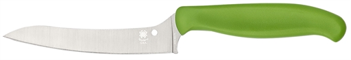 Picture of Spyderco Z-Cut Pointed 4.40" Fixed Plain Stonewashed CTS BD1N SS Blade, Green Textured Polypropylene Handle K14PGN