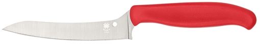 Picture of Spyderco Z-Cut Pointed 4.40" Fixed Plain Stonewashed CTS BD1N SS Blade, Red Textured Polypropylene Handle K14PRD