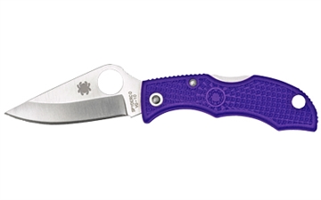 Picture of Spyderco Ladybug 3 Salt 1.94" Folding Plain Stonewashed H2 Steel Blade/Purple Bi-Directional Texturing FRN Handle LPRP3