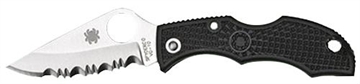 Picture of Spyderco Ladybug 3 1.94" Folding Modified Clip Point Serrated VG-10 SS Blade Black FRN Handle LBKS3
