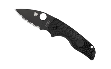 Picture of Spyderco Lil Native Lightweight, Folding Knife, Spyderedge Serrations, Black FRN Handle, Matte Finish, Black, 2.43" Blade Length, CTS BD1N Steel C230SBBK