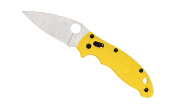 Picture of Spyderco MANIX 2 Lightweight Salt, Folding Knife, Plain Edge, Yellow FRCP Handle, Satin Finish, Silver, 3.37" Blade Length, CPM MagnaCut Steel C101PYL2