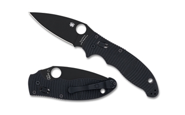 Picture of Spyderco Manix 2 Salt, Folding Knife, 3.37" Drop Point Blade, 8" Overall Length, CPM MagnaCut Blade Steel, Plain Edge, DLC Finish, Black, G-10 Black Handle, Ball Bearing Lock C101GMCBKP2