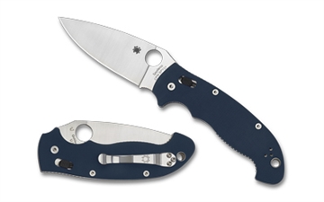 Picture of Spyderco Manix 2 XL, Folding Knife, 3.85" Drop Point Blade, CPM SPY27 Blade, 8.94" Overall Length, Ball Bearing Lock, Satin Finish, Silver Blade, Blue G-10 Handle C95GPCBL2