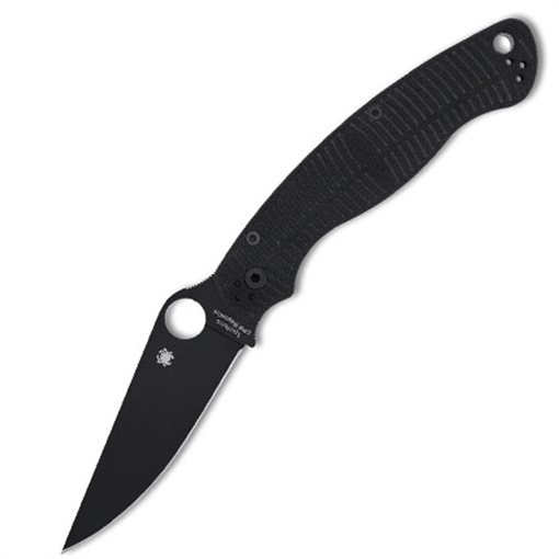Picture of Spyderco Military 2 Salt, Folding Knife, 4" Drop Point Blade, 9.51" Overall Length, CPM MagnaCut Blade Steel, Plain Edge, DLC Finish, Black, G-10 Black Handle, Compression Lock C36GMCBKP2