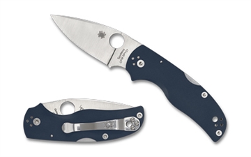 Picture of Spyderco Native 5, Folding Knife, 3" Drop Point Blade, CPM SPY27 Blade, 6.875" Overall Length, Lockback, Satin Finish, Silver Blade, Blue G-10 Handle C41GPCBL5