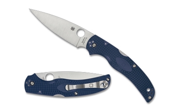 Picture of Spyderco NATIVE CHIEF LIGHTWEIGHT, 4.02" Drop Point Blade, CPM-S110V Blade Steel, 9.05" Overall Length, Back Lock, Satin Finish, Silver, Blue FRN Handle C244PDBL