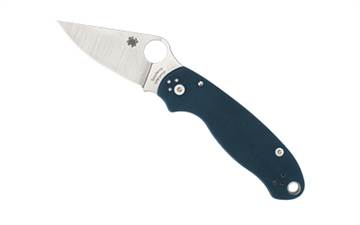 Picture of Spyderco Para 3, Folding Knife, Plain Edge, Dark Blue G-10 Handle, Satin Finish, Silver, 2.92" Blade Length, CPM SPY27 Steel C223GPCBL