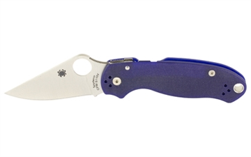Picture of Spyderco Para 3 2.95" Folding Plain Satin CPM S110V Blade/Dark Blue Textured G10 Handle Includes Pocket Clip C223GPDBL