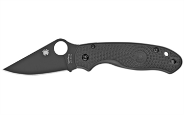 Picture of Spyderco Para 3 Lightweight 2.92" Folding Plain Black DLC CTS BD1N SS Blade/Black Textured FRN Handle Includes Pocket Clip C223PBBK