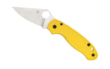 Picture of Spyderco Para 3 Lightweight, Folding Knife, Plain Edge, Yellow FRN Handle, Satin Finish, Silver, 2.92" Blade Length, CPM Magnacut Steel C223PYL