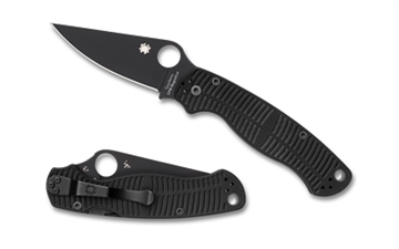 Picture of Spyderco Para Military 2 Salt, Folding Knife, Plain Edge, Black G-10 Handle, Matte Finish, Black Blade, 3.45" Blade, CPM MagnaCut Steel C81GMCBKP2