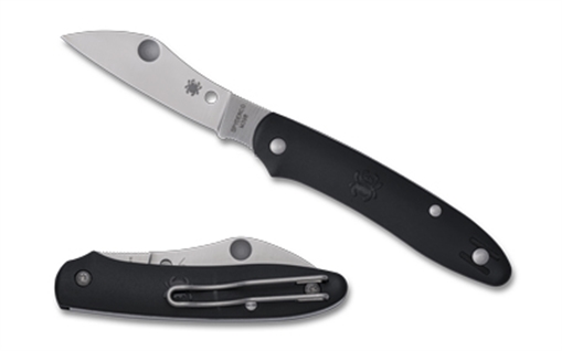 Picture of Spyderco ROADIE XL, Folding Knife, 2.74" Sheepsfoot Blade, M398 Blade Steel, 6.51" Overall Length, ClipJoint Lock, Satin Finish, Silver Blade, Black FRN Handle C267BKP