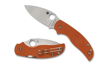 Picture of Spyderco Sage 5 Lightweight, Folding Knife, 3" Drop Point Blade, CPM REX 121 Blade Steel, 7.13" Overall Length, Compression Lock, Satin Finish, Silver Blade, Orange FRN Handle C123BORP