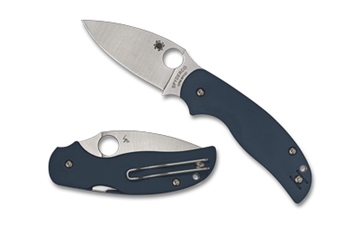Picture of Spyderco Sage 5, Folding Knife, 3" Drop Point Blade, CPM SPY27 Blade Steel, 7.13" Overall Length, Compression Lock, Satin Finish, Silver Blade, Blue G-10 Handle C123GPCBL