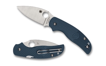 Picture of Spyderco Sage 5 Lightweight, Folding Knife, 3" Drop Point Blade, CPM SPY27 Blade Steel, 7.13" Overall Length, Compression Lock, Satin Finish, Silver Blade, Blue FRN Handle C123PCBL