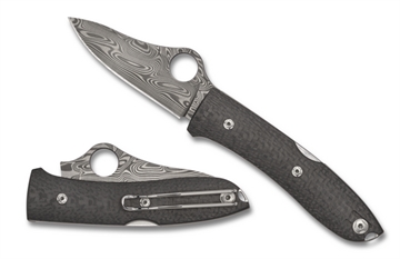 Picture of Spyderco SpyOpera Carbon Fiber Damasteel-Thor Sprint Run C255CFPD