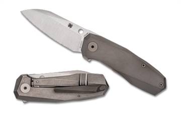 Picture of Spyderco TECNHO 3, Folding Knife, 2.64" Drop Point Blade, CTS XHP Blade Steel, 6.32" Overall Length, R.I.L. Lock, Satin Finish, Silver Blade, Gray Titanium Handle C158TIP3
